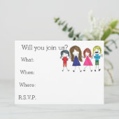 een vriendenuitnodiging zijn kaart (Staand voorkant)