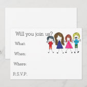 een vriendenuitnodiging zijn kaart (Voorkant / Achterkant)