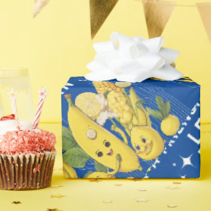 Een vriendschap Fiesta citroenbanaan en maïs Cadeaupapier