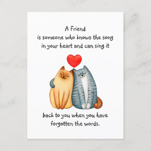 Een vriendschappelijke liefdescitaat voor kattekat briefkaart