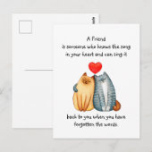 Een vriendschappelijke liefdescitaat voor kattekat briefkaart (Voorkant / Achterkant)