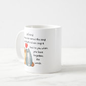 Een vriendschappelijke liefdescitaat voor kattekat koffiemok (Voorkant links)