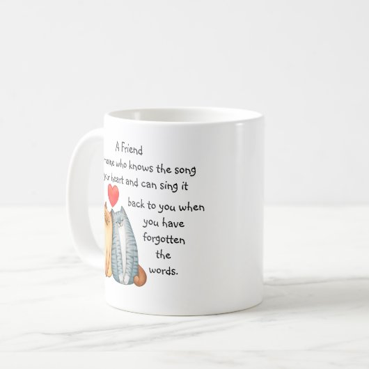 Een vriendschappelijke liefdescitaat voor kattekat koffiemok (Voorkant links)