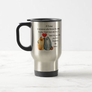 Een vriendschappelijke liefdescitaat voor kattekat reisbeker