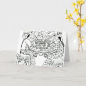 Een vriendschappelijke Maaltijd Kaart (Gele Bloem)