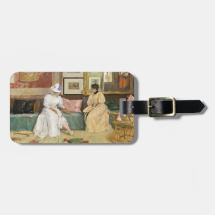 Een vriendschappelijke oproep, 1895 (olie op canva bagagelabel