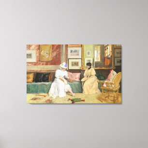 Een vriendschappelijke oproep, 1895 (olie op canva canvas afdruk