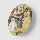 Een vriendschappelijke oproep, 1895 (olie op canva ronde klok (Hoek)