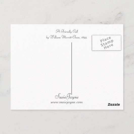 Een vriendschappelijke oproep briefkaart (Achterkant)