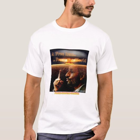 Een VRIJ Iran is een VRIJE wereld T-shirt (Voorkant)