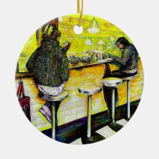 Een vrije dag van gekte keramisch ornament (Voorkant)