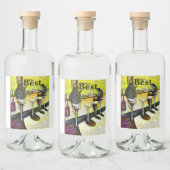 Een vrije dag van gekte likeurfles etiket (Flessen)