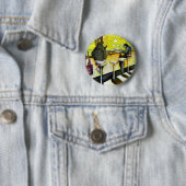 Een vrije dag van gekte ronde button 5,7 cm (In situ)