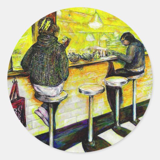 Een vrije dag van gekte ronde sticker (Voorkant)