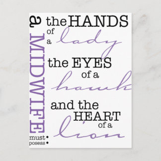 Een vroedvrouw moet beschikken over .... briefkaart