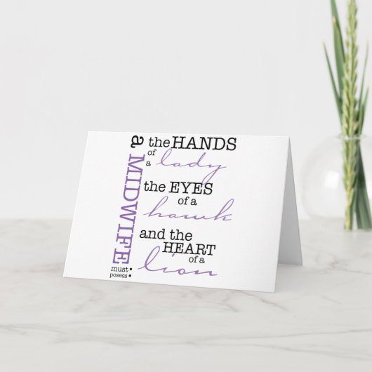 Een vroedvrouw moet beschikken over... kaart (Voorkant)