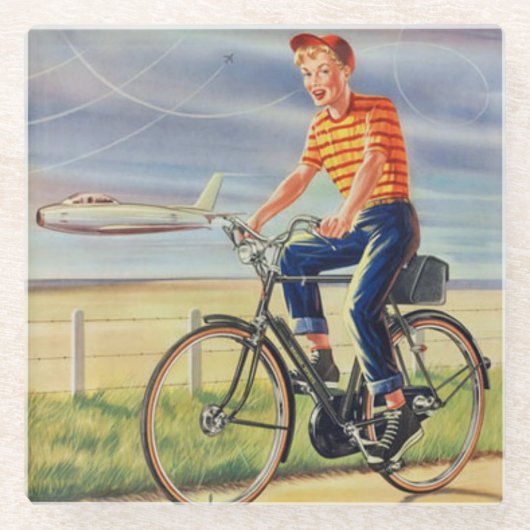 Een vroege Amerikaanse fiets en Onderzetter (Voorkant)