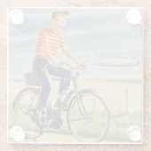 Een vroege Amerikaanse fiets en Onderzetter (Achterkant)