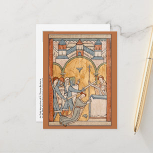 Een vroege martelaarschap van St. Thomas Becket in Briefkaart