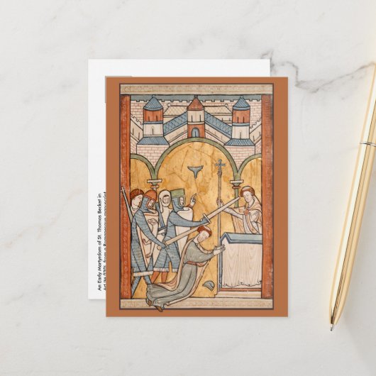 Een vroege martelaarschap van St. Thomas Becket in Briefkaart (Voorkant / Achterkant in situ)