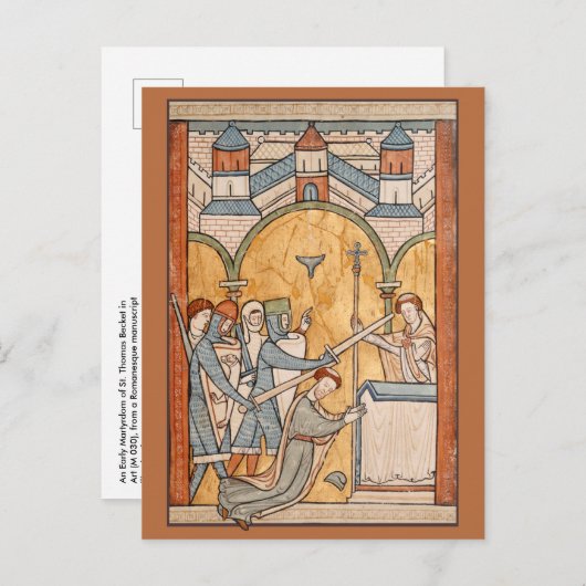 Een vroege martelaarschap van St. Thomas Becket in Briefkaart (Voorkant / Achterkant)