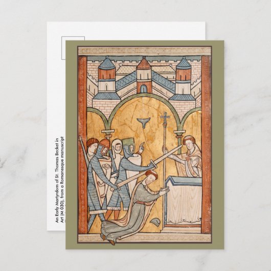 Een vroege martelaarschap van St. Thomas Becket in Briefkaart (Voorkant / Achterkant)