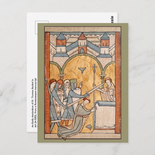 Een vroege martelaarschap van St. Thomas Becket in Briefkaart (Voorkant / Achterkant)