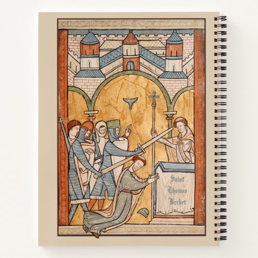 Een vroege martelaarschap van St. Thomas Becket in Notitieboek (Achterkant)