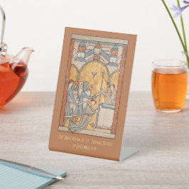 Een vroege martelaarschap van St. Thomas Becket in Reclamebord Met Voetstuk