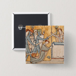 Een vroege marteldood van St. Thomas Becket in de Vierkante Button 5,1 Cm