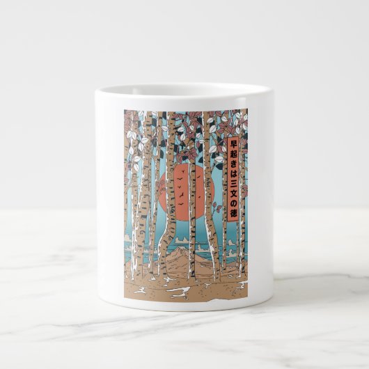 Een vroege stijger krijgt drie maten van geluk grote koffiekop (Voorkant)