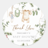 Een vrolijk beetje | Boho Boy Winter Baby shower Ronde Sticker (Voorkant)