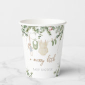 Een vrolijk beetje | Boho Girl Winter Baby shower Papieren Bekers (Achterkant)