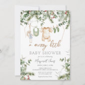Een vrolijk beetje | Boho Winter Boy Baby shower Kaart (Voorkant)