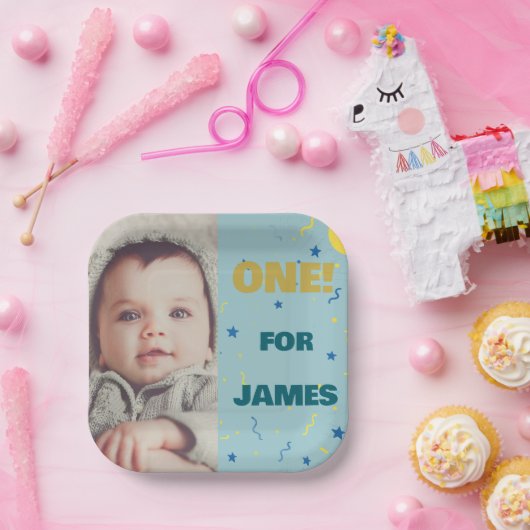 Een vrolijk Bord van de eerste verjaardag met Scha (Feest)