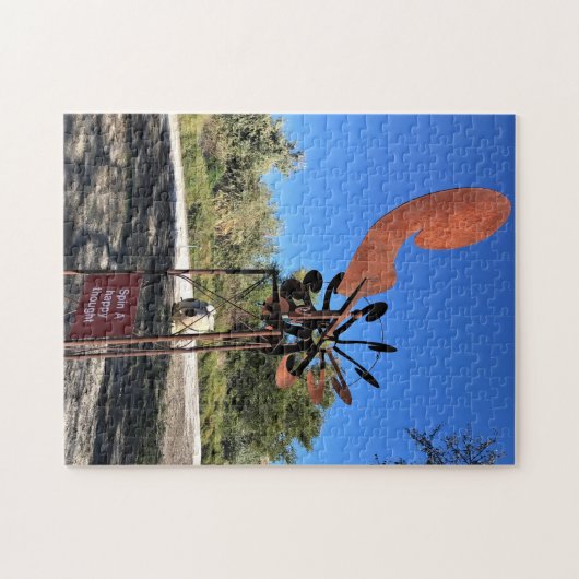 Een vrolijk denken, grappige gebarentaal draaien legpuzzel (Horizontaal)