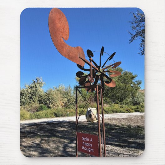 Een vrolijk denken, grappige gebarentaal draaien muismat (Voorkant)