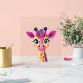 Een vrolijk en grillig ontwerp van een jonge giraf acryl bord (Huwelijk)