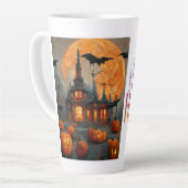 Een vrolijk Halloween Large Latte Mok ontwerp. (Linkerhoek)