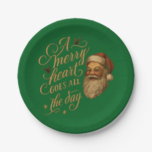 Een vrolijk hart gaat de hele dag mee Sinterklaas Papieren Bordje