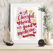 Een vrolijk hart Spreuken 17:22 Christelijke muurk Poster