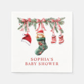 Een vrolijk kerst Baby shower Servet (Voorkant)