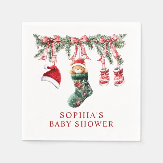 Een vrolijk kerst Baby shower Servet (Voorkant)