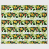 Een vrolijk kerstbelletje en Holly  Cadeaupapier (Vlak)