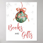 Een vrolijk kerstboek en cadeautjes poster (Voorkant)