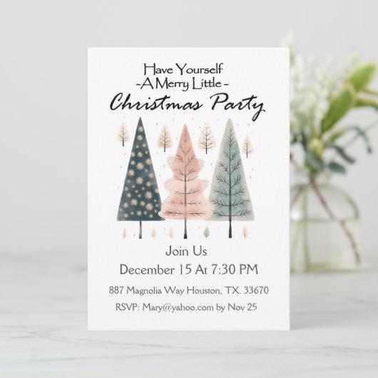 Een vrolijk kerstboho-feestje kaart (Staand voorkant)