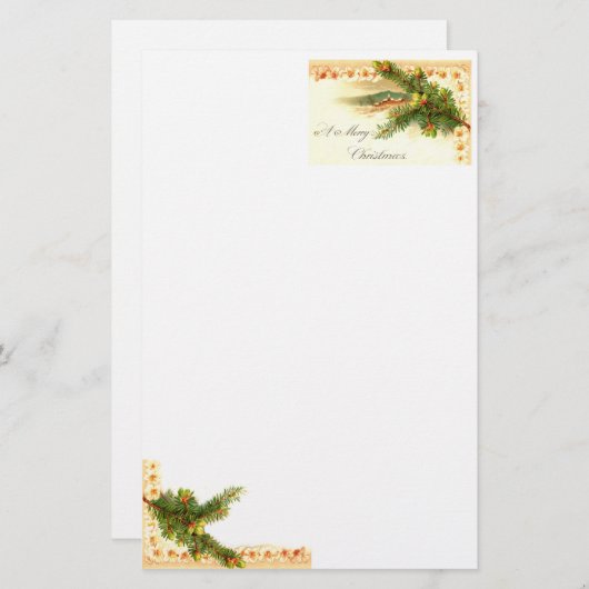 Een vrolijk kerstbriefpapier briefpapier (Voorkant / Achterkant)