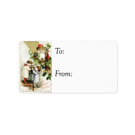 Een vrolijk kerstcadeau-Label Etiket (Voorkant)