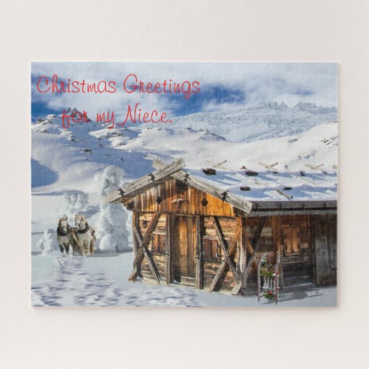 Een vrolijk kerstcadeau voor mijn nicht. legpuzzel (Horizontaal)
