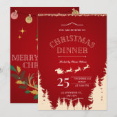 Een vrolijk kerstdiner wacht op u kaart (Voorkant / Achterkant)